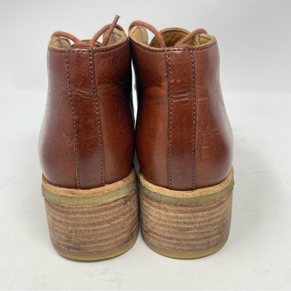 Clarks Originals Booties Womens 7.5 Brown Leather Block Heeled Chukka Lace Up - Picture 12 of 16